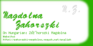 magdolna zahorszki business card